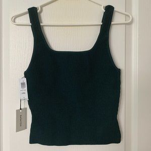 Babaton Sculpt Knit Long Tank in Scarab Green (Size M)